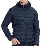[Ｋａｙｉｙａｓｕ] ダウンジャケット メンズ 防寒 防風 ダウンコートウルトラライトダウン 軽量 暖かい アウトドア コンパクト収納 ライトダウン 秋冬（ネイビー（フード付き） L）