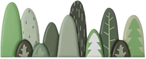 Adhesivos de pared anticolisión de poliuretano para pared autoadhesivos, paneles de pared 3D para habitación de niños, árboles verdes (color B-78.7