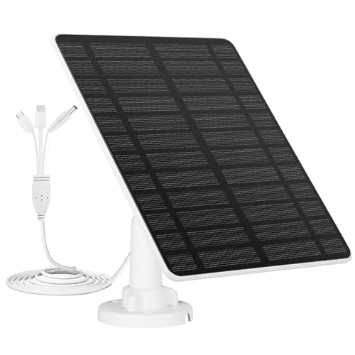 GuKKK Solarpanel für Eufy Kamera 6W Kamera Solarpanel Kompatibel Kontinuierliche Stromversorgung IP65 wasserdicht Solarpanel für Security euf-Cam 2C/2C Pro 2/2Pro E20/E40 Kamera-Aufladung