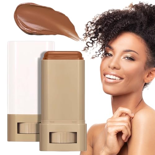Full Coverage Foundation Stick, Skin Tint Balm For Black Women, Cream Makeup With Brush, Longwear Concealer And Contour Stick Matte Finish To Cover Blemishes