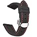Produktbild OLLREAR Unisex Silikon Uhrenarmbänder Silber Butterflyschließe 20mm Schwarz Rot