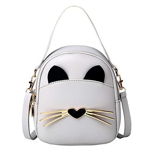 A-QMZL Mini bolso bandolera para niñas, bolso bandolera para niñas, bolso casual y elegante, varios métodos de espalda, bolso de gran capacidad para niñas y niños pequeños, gris, S Cover