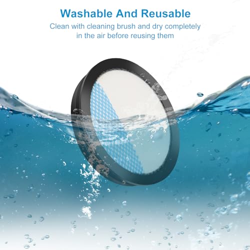 Image of 18V ONE + Cordless Pet Stick Vacuum Filter for Ryobi, PCL720, PBLSV716, PBLSV717 Stick Vacuum, Reusable Washable Filters, Compare to Part A32SV720N, 6 Pack