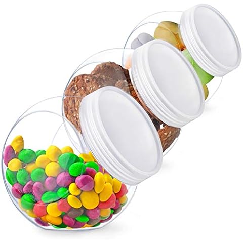Süßigkeitenglas, Bonbongläser mit Deckel, Keksdose für Küchentheke, Kunststoff Candy Jars Buffet und Party Tisch Cover
