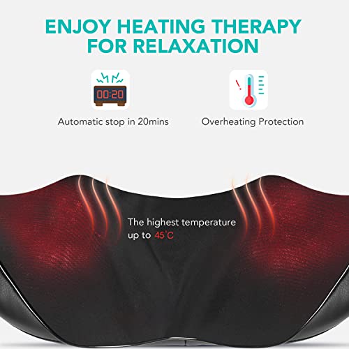 Massagegerät Nackenmassagegerät mit Wärme , Shiatsu Rückenmassagegerät mit 3D-Massage für Schulter Nacken Rücken im Büro Zuhause - Image 3