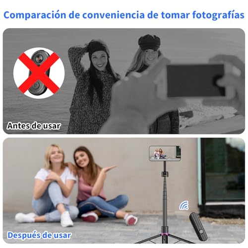 TONEOF Control Remoto Inalámbrico, Disparador Remoto Recargable para Selfies en Smartphones Obturador Disparador Alcance de 10M, Conexión Instantánea, Compatible con iOS y Android(202MAX170, Negro) - imagen 4