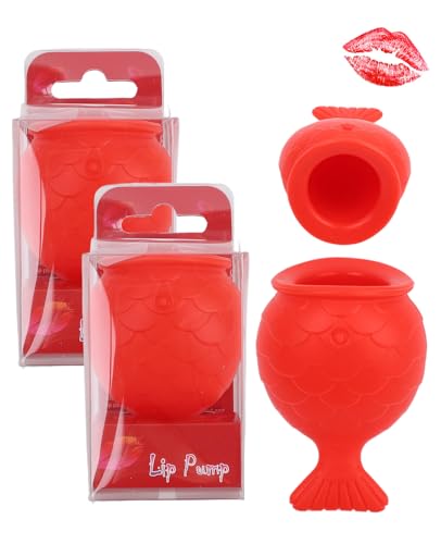 FAMULP 2 Pcs Lip Plumper Device, Reusable Long-lasting Fish Shape Lip Plumper Tool