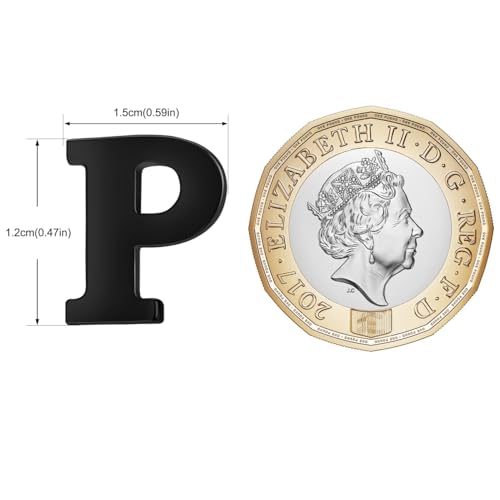 Image of HONEY BEAR Initial Alphabet Letter Lapel Pins Collar Badge Brooches for Mens /Womens Shirt Dress Decoration Black
