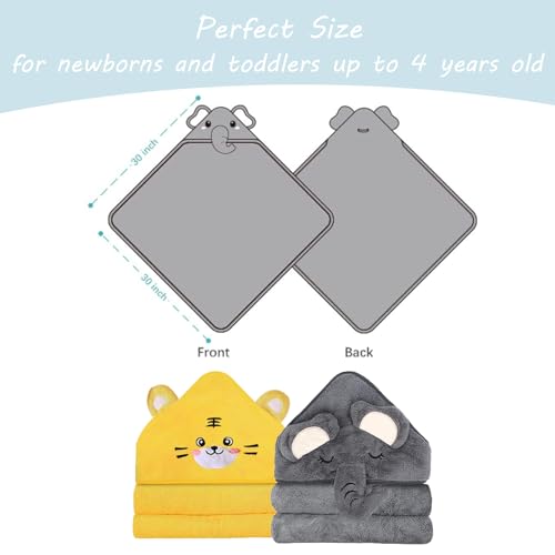 Image of Hooded Baby Towels - Premium Ultra Soft Organic Baby Bath Towel - Absorbent and Hypoallergenic Towels for Baby Boy Girl, Toddler, Newborn Essentials (Tiger)