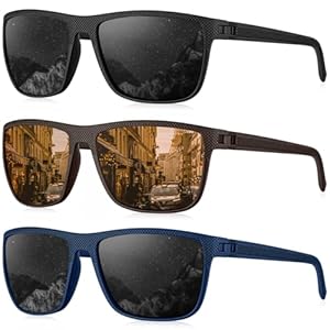 KALIYADI Polarized Sunglasses for Men, Lightweight Sun Glasses with UV Protection for Driving Fishing Golf