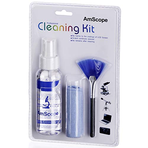 Image of AmScope - Microscope Maintenance Kit for Professional Lab Use - Immersion Oil and Cleaning Package with Lens Cleaning Wipes - MLAB-CLS-CKI-Kim