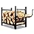 GREENER Small Firewood Rack Indoor Log Holder Wood Storage For Fireplace, Heavy Duty Metal Firewood Holder with Removable Holders, Up-Loaded to 120lb, Size: 17.7“L*11.8" W*16.2" H
