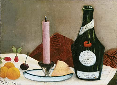 Toile murale abstraite la bougie rose d'Henri Rousseau affiche peinture salon