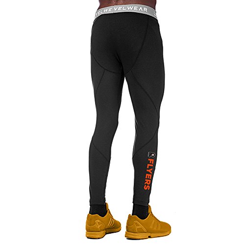 Levelwear LEY9R NHL Philadelphia Flyers Adult Men Dash Icon Text Legging, Large, Black