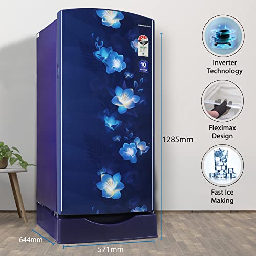 Image of Lloyd Havells- 200 L 4 Star Base Stand Inverter Direct Cool One Door Refrigerator (Gldf214Sgbs1Pb Gardenia Blue, 2022 Model)