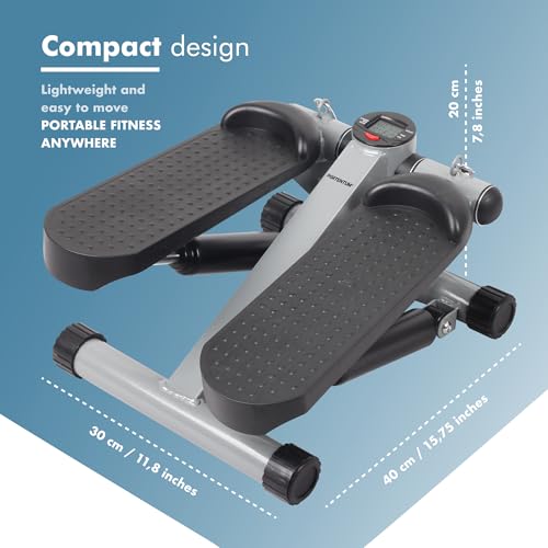 PORTENTUM Mini steppers for exercise workout with resistance bands and LCD display 5 functions — Stepper 3-in-1 for legs, glutes and arms — Adjustable intensity — Easy to store home workout equipment - Image 9