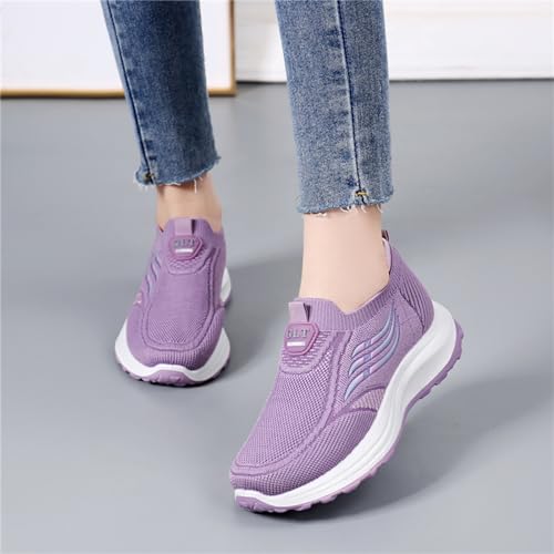 Chaussures d'athlétisme femme violettes 40 EU baskets de marche légères - 2