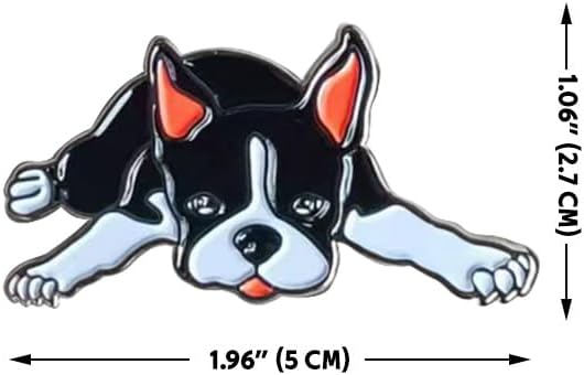 WIRESTER Magnetic Needle Minder for Organizing, Cute Needle Nanny Magnet for Cross Stitch, Embroidery, Sewing and Needlework Accessories - Boston Terrier Dog Lying Down Looking Up
