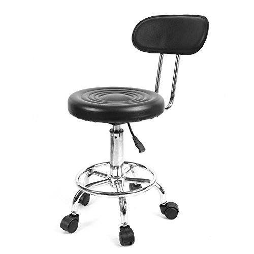 Sedie da Barbiere Poltrona da Parrucchiere Salone di Bellezza Attrezzature per lo Styling dei Parrucchieri Altezza Regolabile e Sgabello girevole Soft Cushion per Terme Massaggio Tatuaggio, Nero