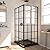 DreamLine French Corner 42 in. D x 42 in. W x 74 3/4 in. H Framed Sliding Shower Enclosure in Satin Black and Black Acrylic Base, DL-6790-09