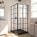 DreamLine French Corner 34 1/2 in. D x 34 1/2 in. W x 72 in. H Framed Sliding Shower Enclosure in Satin Black, SHEN-8134340-89