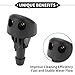 VekAuto 2 Pcs Windshield Washer Nozzle Compatible for Renault Clio MK2 98-14, ABS Black Windshield Spray Nozzles Wiper Spray Washer Jet No.7700413545