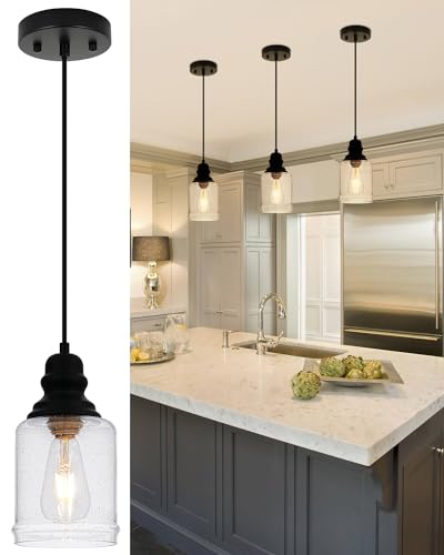 WILON Modern Glass Pendant Light for Kitchen Island