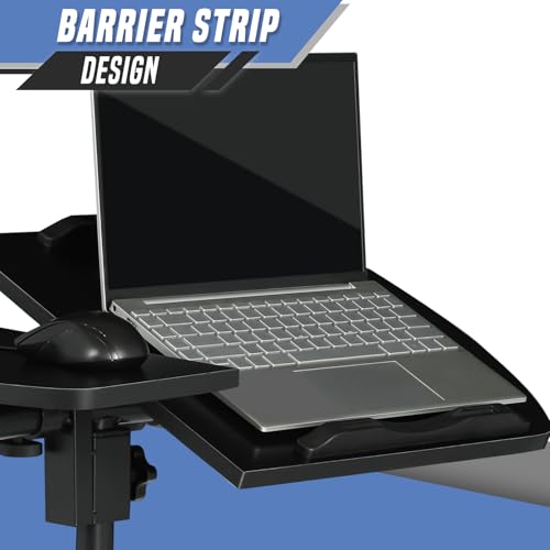 Mobile Laptop Desk, Standing Desk Height Adjustable Rolling Table, Bed Side Laptop Table with 2 Tilting Desktops and Wheels 360° Rotatable Computer Workstation for Office, Home and Hospital, Black - Thumbnail 6