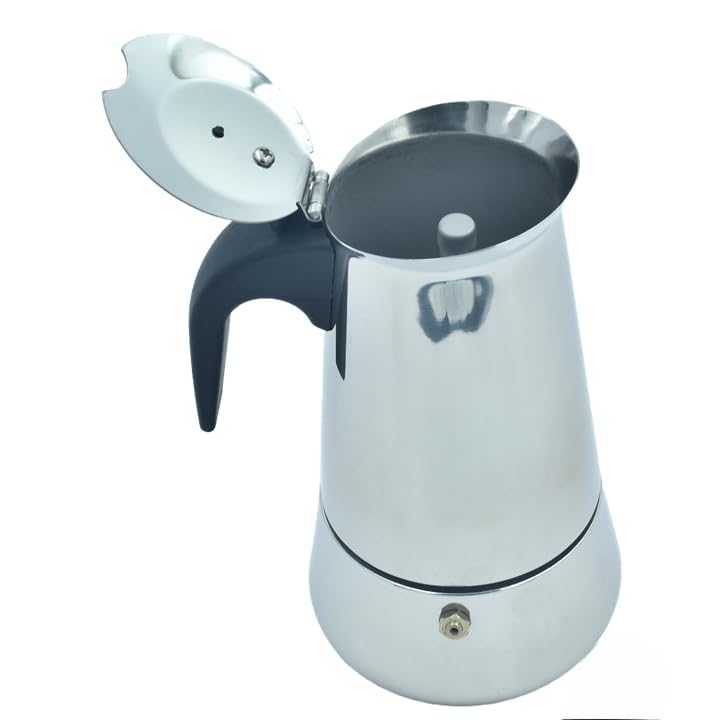 ASPEN ® Stainless Steel Espresso Coffee Maker/Stainless Steel Stovetop Coffee Percolator/Stovetop Moka Pot Espresso Maker/Percolator Coffee Maker - 4 Cups