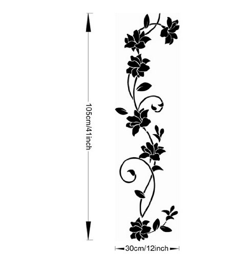 Hangqiao 105x30cm Noir Decor Art Peints mural Murs autocollants en PVC