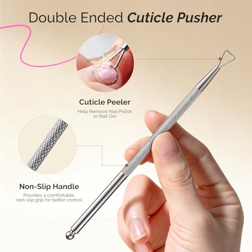 Image of MelodySusie 6PCS Nail Polish Gel Remover Tools Kit with Nail Clips | 10pcs Purple Fingers Clips, 100pcs Lint-Free Wipes, Files 100 /180, Buffer Block 400 /4000, Brush, Cuticle Pusher