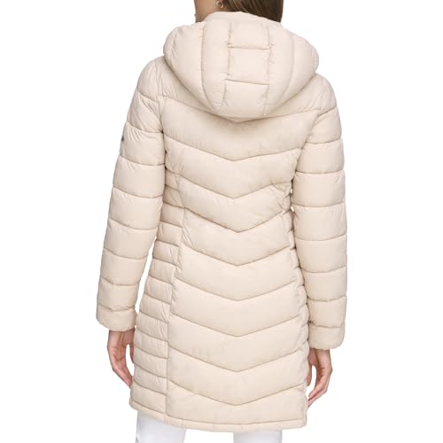 Doudoune légère à capuche femme DKNY galet taille S - 3