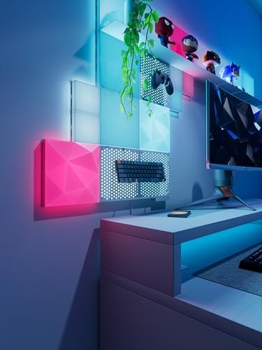 Nanoleaf Blocks Erweiterungspack | 2 Regale, ultra-dünne Regale aus Edelstahl Design für stilvolle Präsentation von Sammlerstücken, Einfache Schraubenmontage (inklusive Schrauben)