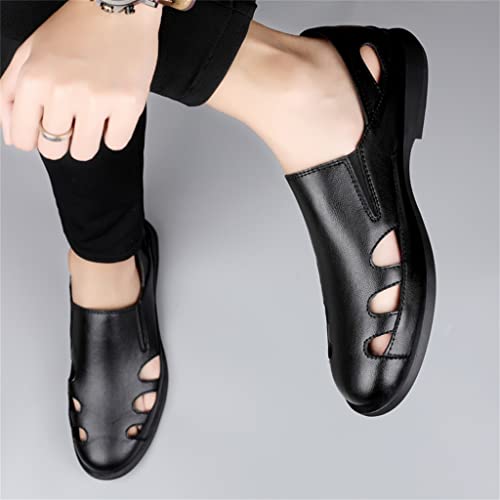 Mens Sandals Genuine Leather Soft Business Dress British Sandals Men for l Dress Shoes(41)3