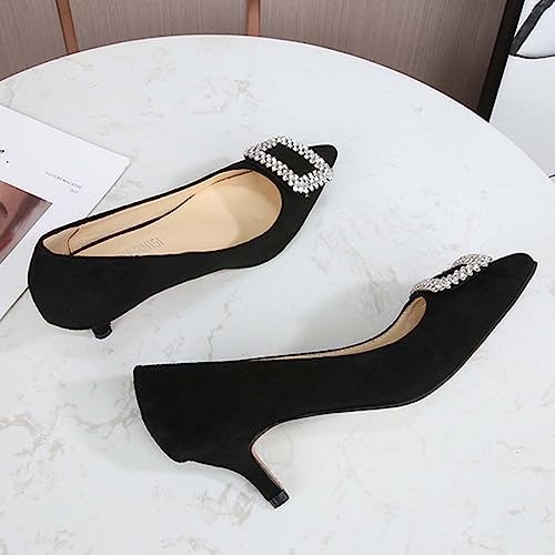 JOEupin Women's Pumps 2 inch Kitten Heel Comfort Pointed Toe Low Heel Wedding Evening Party Dress Shoes4