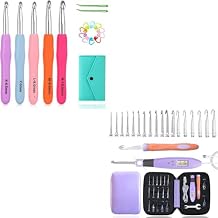 Yarniss Large Ergonomic Crochet Hooks Set 6.5mm 7.0mm 8.0mm 9.0mm 10.0mm and 18 Size Counting Crochet Hook Set with Light, Digital Crochet Hooks 2.0mm-14.0mm