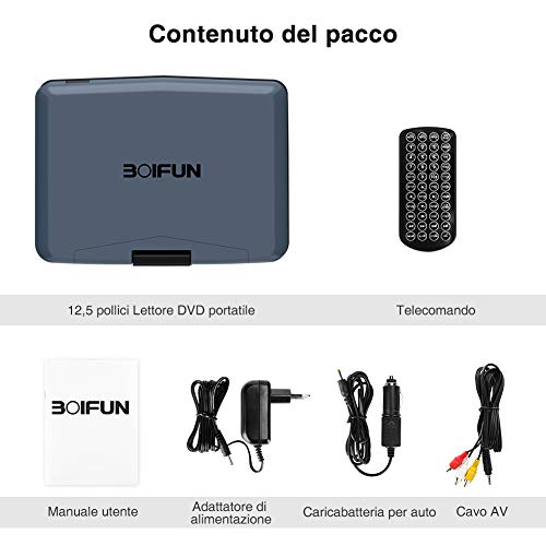 BOIFUN 12,5 Lettore Dvd Portatile con Schermo