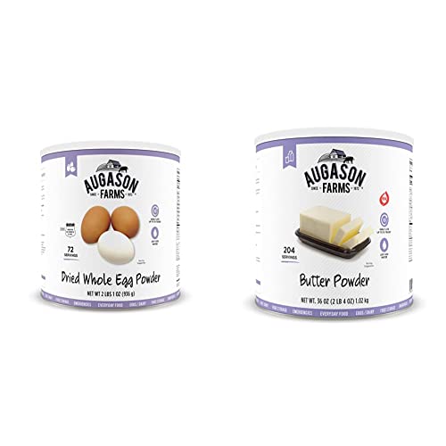 Augason Farms Dried Whole Egg Product 2 Lbs 1 Oz (Pack Of 1) & Butter Powder 2 Lbs 4 Oz No. 10 Can #TOP9