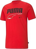 Vista 3 de Puma Hombres Logo Crew Cuello Manga Corta Bt Atlético Tops Casual - Rojo