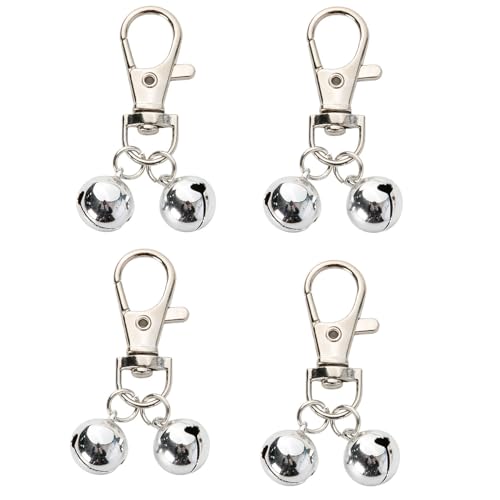 4 Pcs Mini Dog Bell Cat Bell Small Pet Collar Bells Silver Metal Loud Jingle Bell Charms for Dogs and Cats Training Accessories