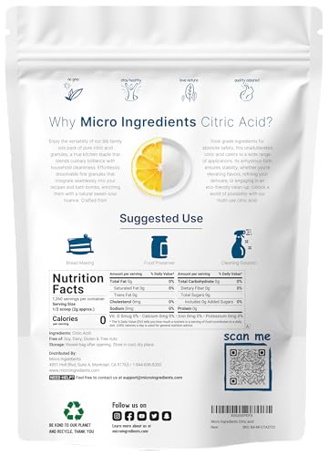 image for Micro Ingredients Citric Acid 6 Pounds, Food Grade, Fine Granular Powd