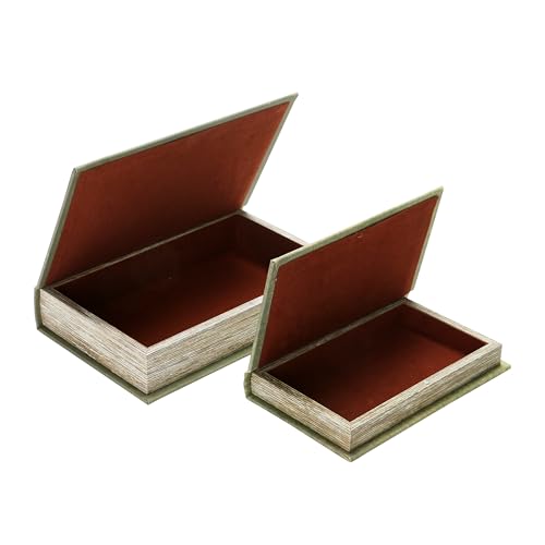 Creative Co-Op MDF & Canvas Book Storage Boxes, Set of 2 All The Little Things - Image 6