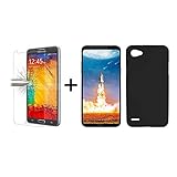  Todobarato24h Funda TPU Lisa LG Q6 (4G) 5.5 Negra + Protector DE Cristal Templado