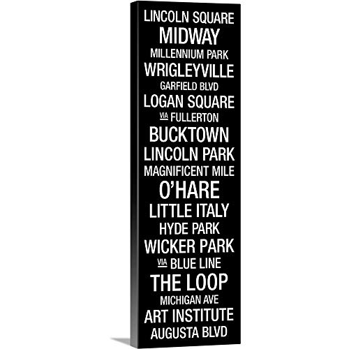 City Typography: Chicago Canvas Wall Art Print, Chicago Artwork