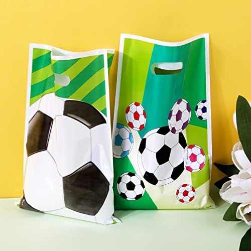 40pcs Football Party Bags for Kids Party Plastic Boys Football Theme Birthday Party Loot Bags Bulk