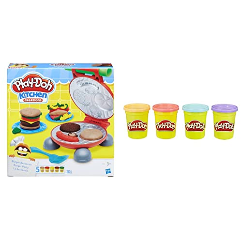 Play Doh La Barbacoa (Hasbro B5521EU7), Color/Modelo Surtido & Pack de 4 Colores/Modelos Surtidos