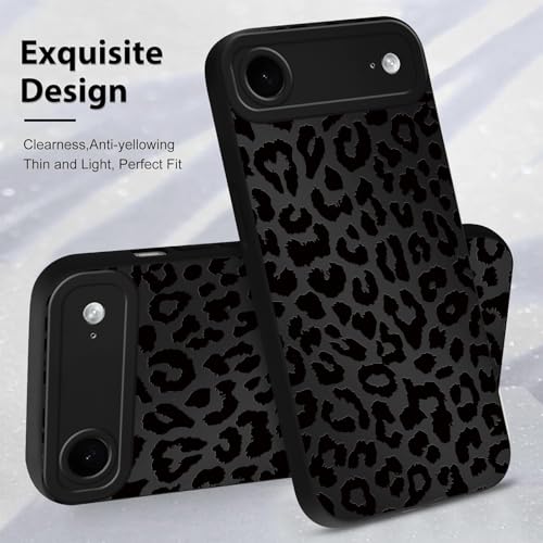 Cinysnt Cute Cheetah Print Phone Case for iPhone Air Black Luxury Leopard Case 6.5", Aesthetic Pattern Design Cover Full Camera Lens Protective Shockproof Soft Slim TPU Funda for Women Girls by Cinysnt - Image 4