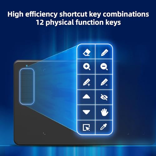 Tableta digitalizadora de dibujo 10x6 pulgadas, con lápiz de 8192 niveles de presión y 12 teclas rápidas para diseño, enseñanza, trabajo, pintura y bocetos, para PC y dispositivos compatibles miniatura 5