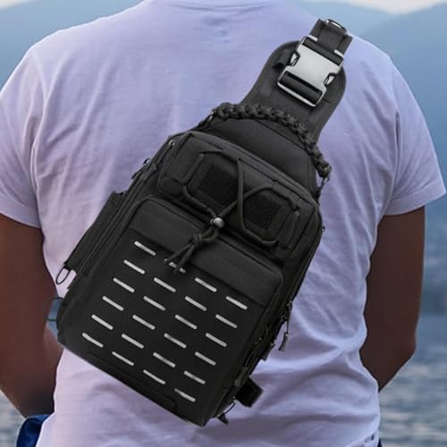 Sac à dos pour équipement de pêche portable avec support canne à pêche - 3