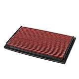 Auto Dynasty High Flow Engine Air Panel Filter Drop-in Reusable & Washable Compatible with Audi 100 200 A6 S4 S6 Cabriolet VW Golf Jetta Passat 88-98 (Red)
